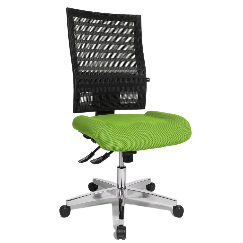 N° de l'image du produit 2 : Chaise de bureau pivotante Topstar® P91-NET, dossier en mesh noir, siège vert pomme