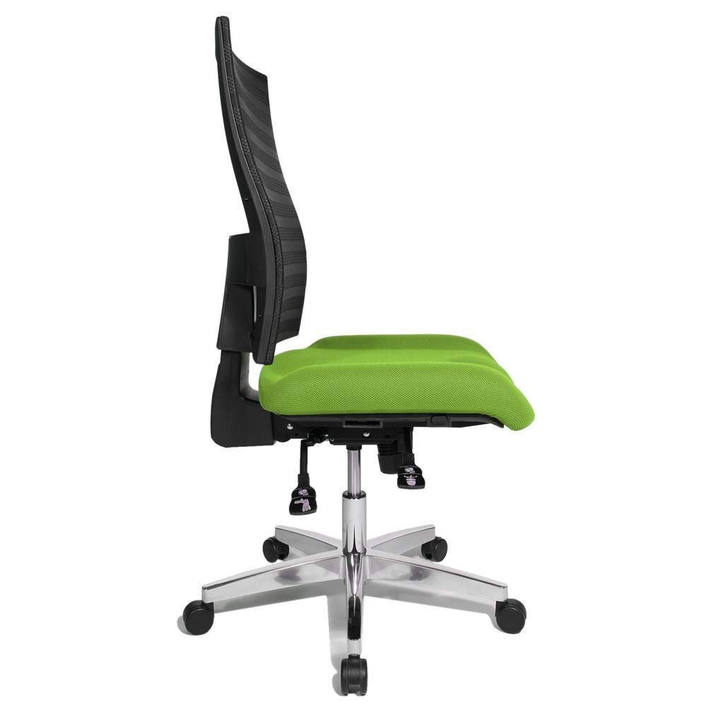 N° de l'image du produit 3 : Chaise de bureau pivotante Topstar® P91-NET, dossier en mesh noir, siège vert pomme