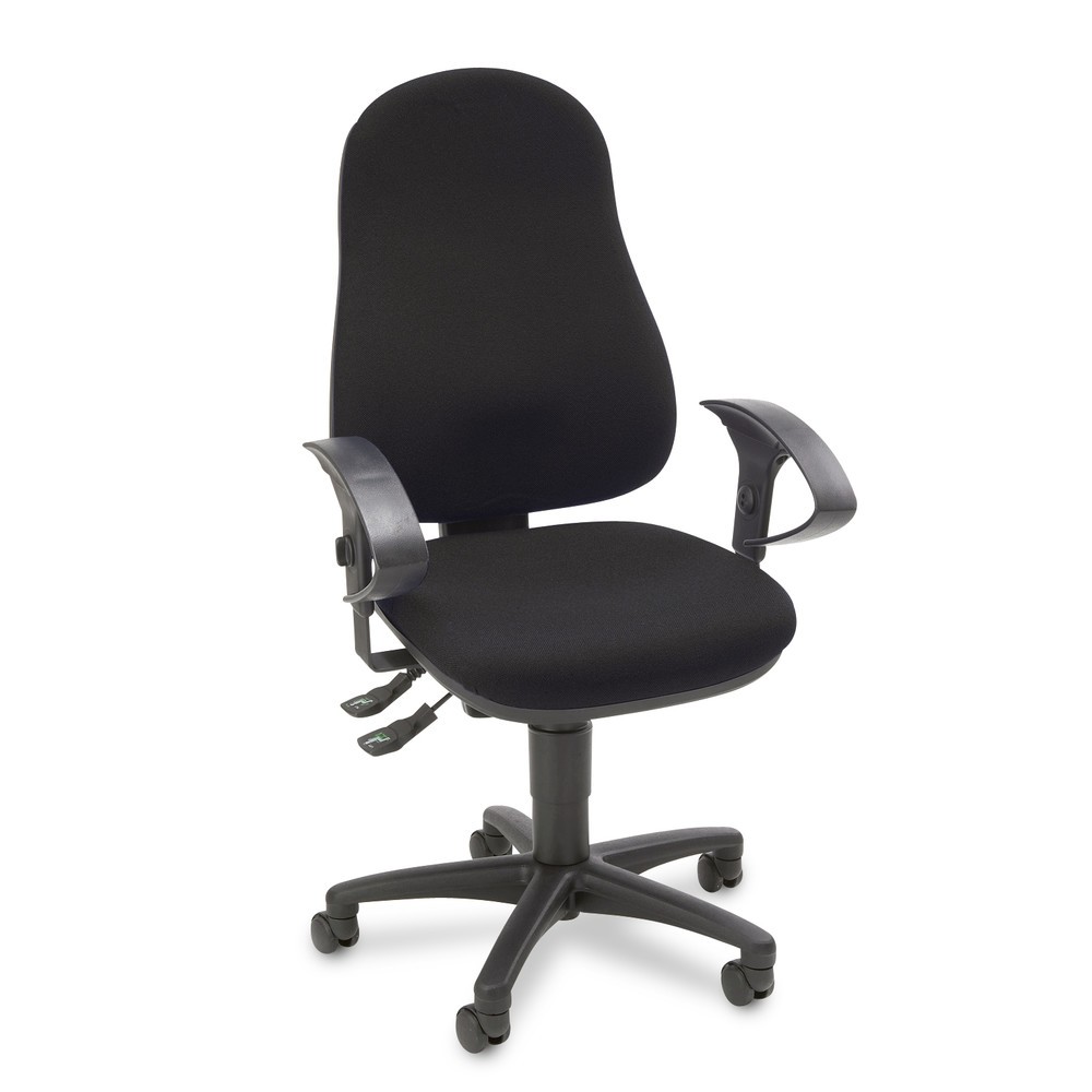 N° de l'image du produit 6 : Chaise de bureau pivotante Topstar® Point 60, assise galbée, noir
