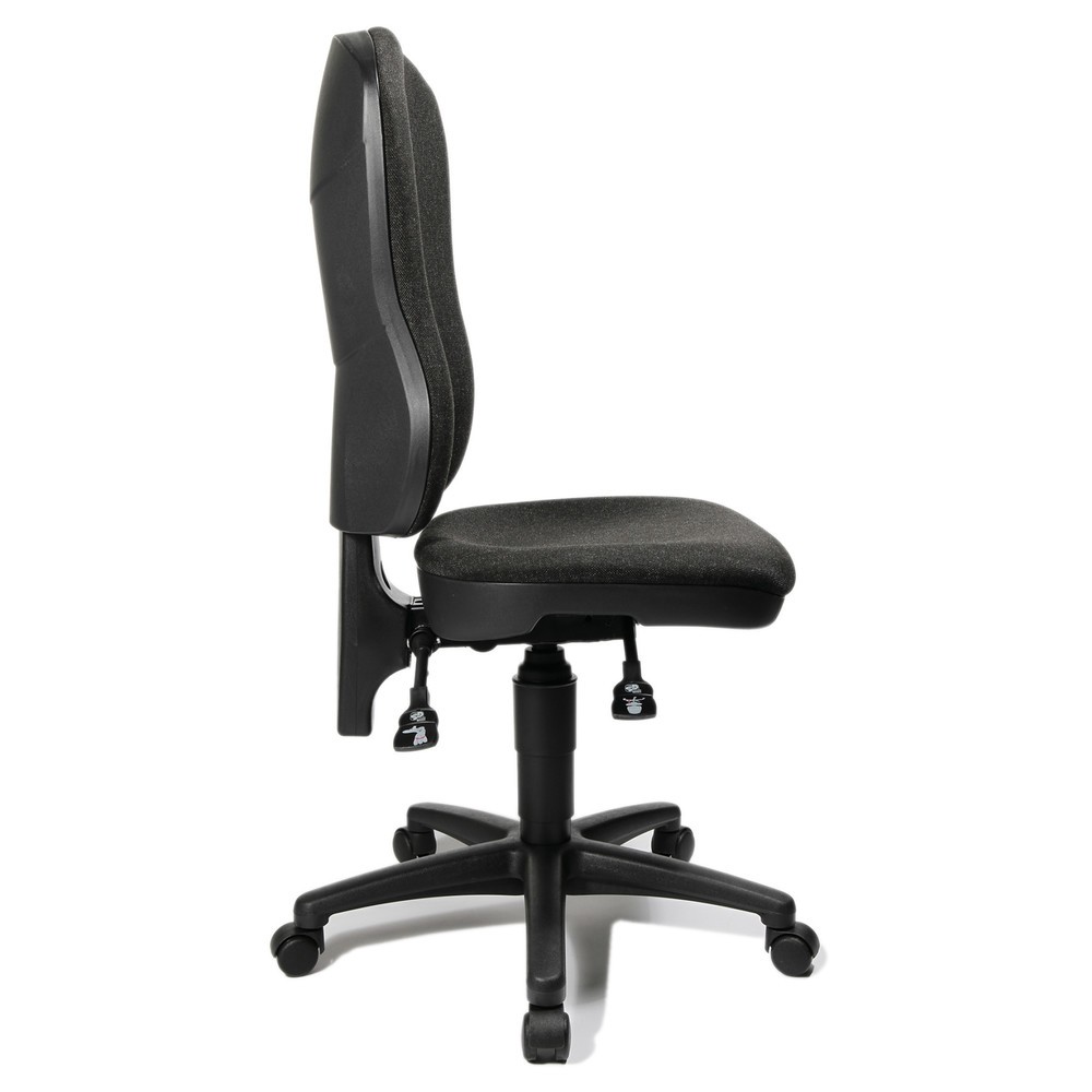 N° de l'image du produit 3 : Chaise de bureau pivotante Topstar® Point 80, grand dossier, assise galbée, gris anthracite