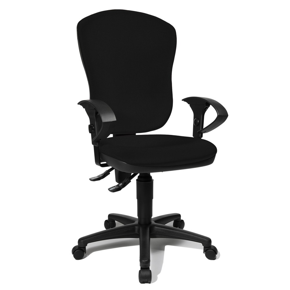 N° de l'image du produit 2 : Chaise de bureau pivotante Topstar® Point 80, grand dossier, assise galbée, noir