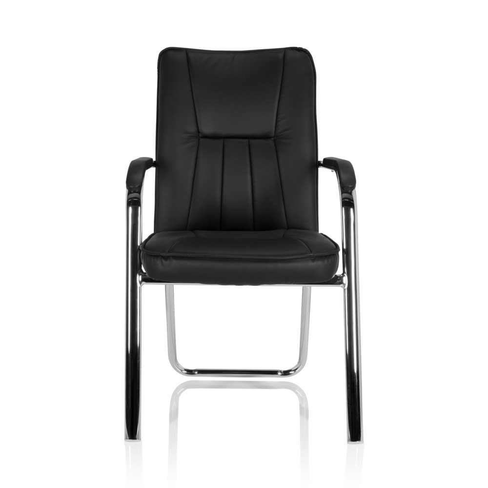 N° de l'image du produit 1 : Chaise de conférence / chaise-visiteur hjh OFFICE BANDA V PU, noir