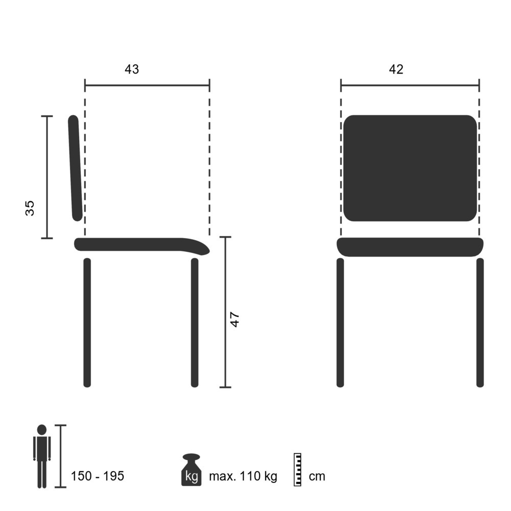 N° de l'image du produit 5 : Chaise de conférence / chaise-visiteur hjh OFFICE CASPI V PU, noir