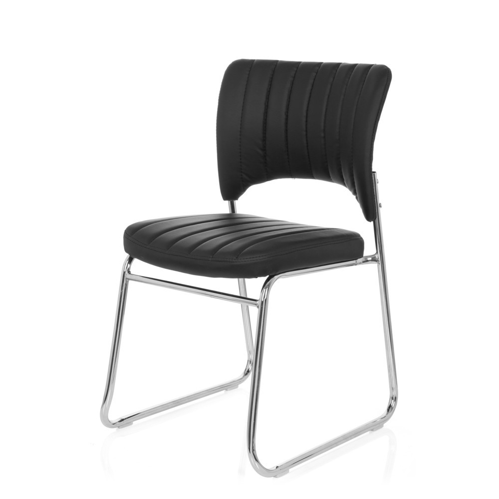 N° de l'image du produit 10 : Chaise de conférence / chaise-visiteur hjh OFFICE CASPI V PU, noir