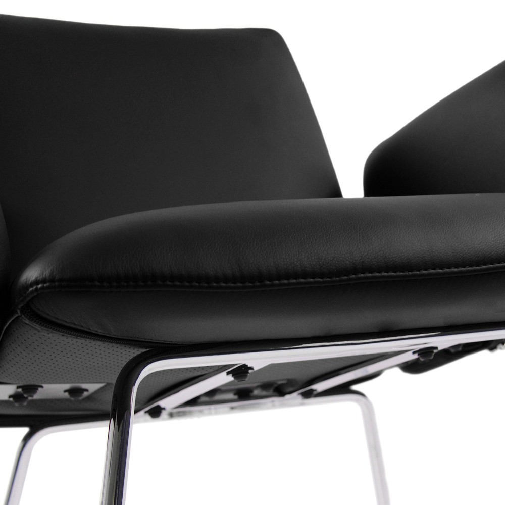 N° de l'image du produit 2 : Chaise-visiteur / chaise à patins hjh OFFICE DESIGNIA V similicuir, noir