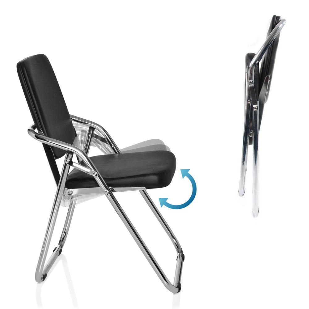 N° de l'image du produit 2 : Chaise de conférence / chaise-visiteur hjh OFFICE / ESTO PU, noir