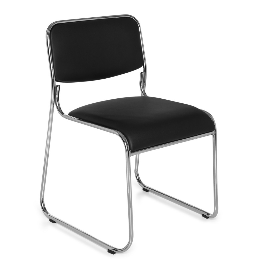N° de l'image du produit 2 : Chaise de conférence / chaise à patins hjh OFFICE KOLTA V PU, noir