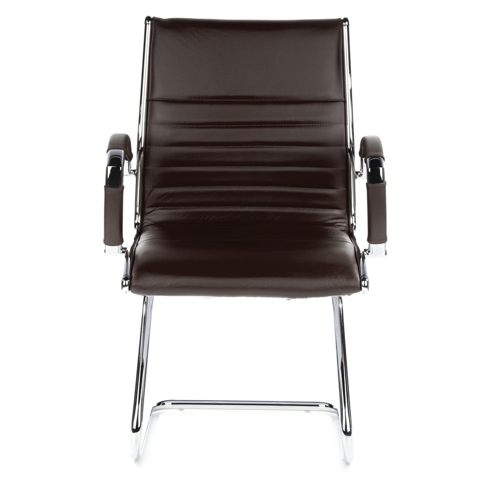 Illustration du produit: Chaise de conférence / fauteuil suspendu hjh OFFICE PARMA V cuir, brun chromé