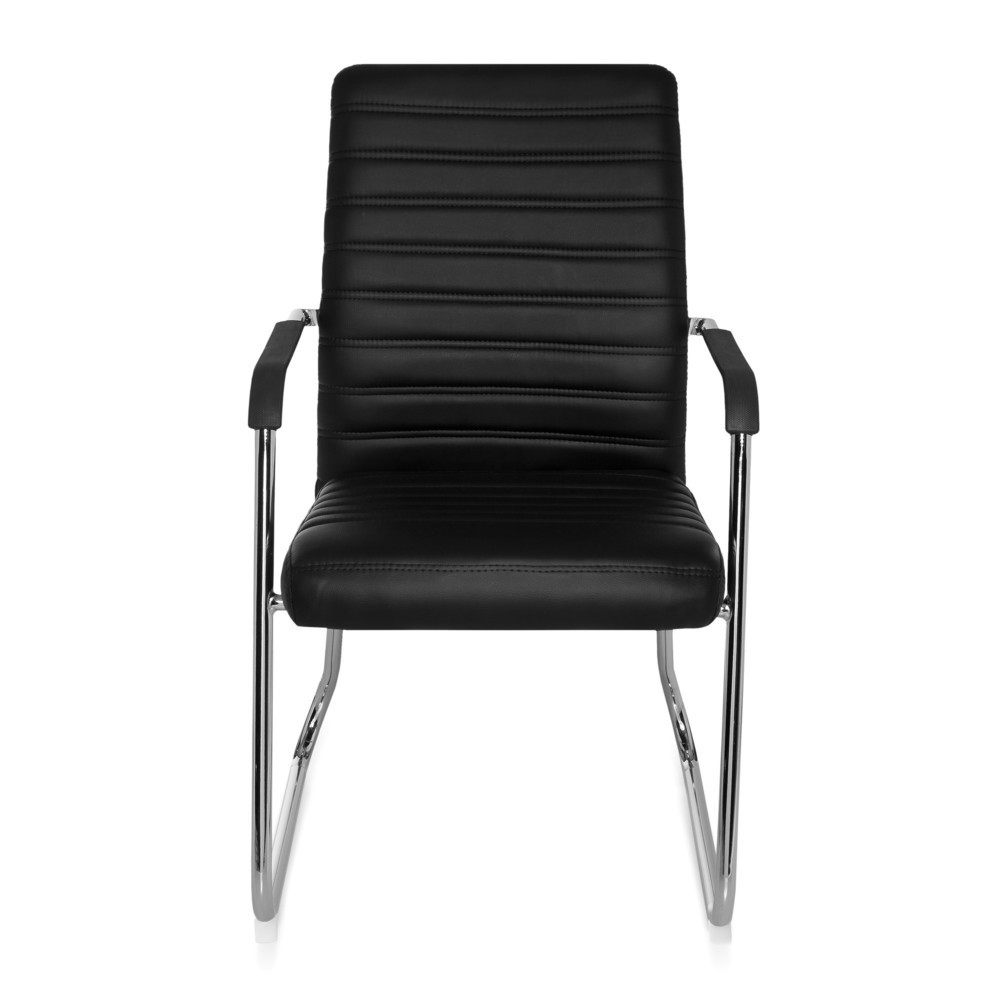 N° de l'image du produit 1 : Chaise de conférence / chaise à patins hjh OFFICE / STEEL V PU, noir