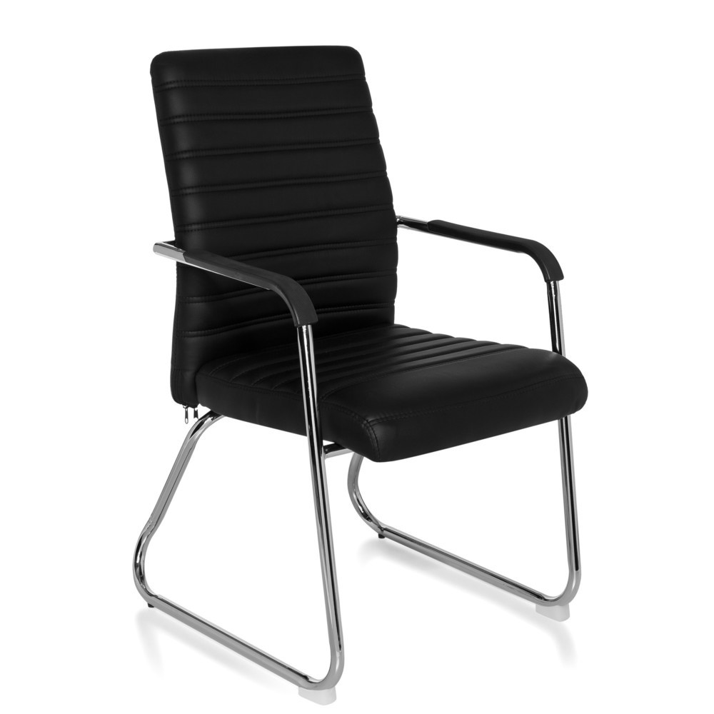 N° de l'image du produit 4 : Chaise de conférence / chaise à patins hjh OFFICE / STEEL V PU, noir