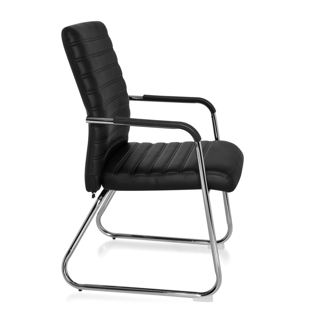 N° de l'image du produit 6 : Chaise de conférence / chaise à patins hjh OFFICE / STEEL V PU, noir