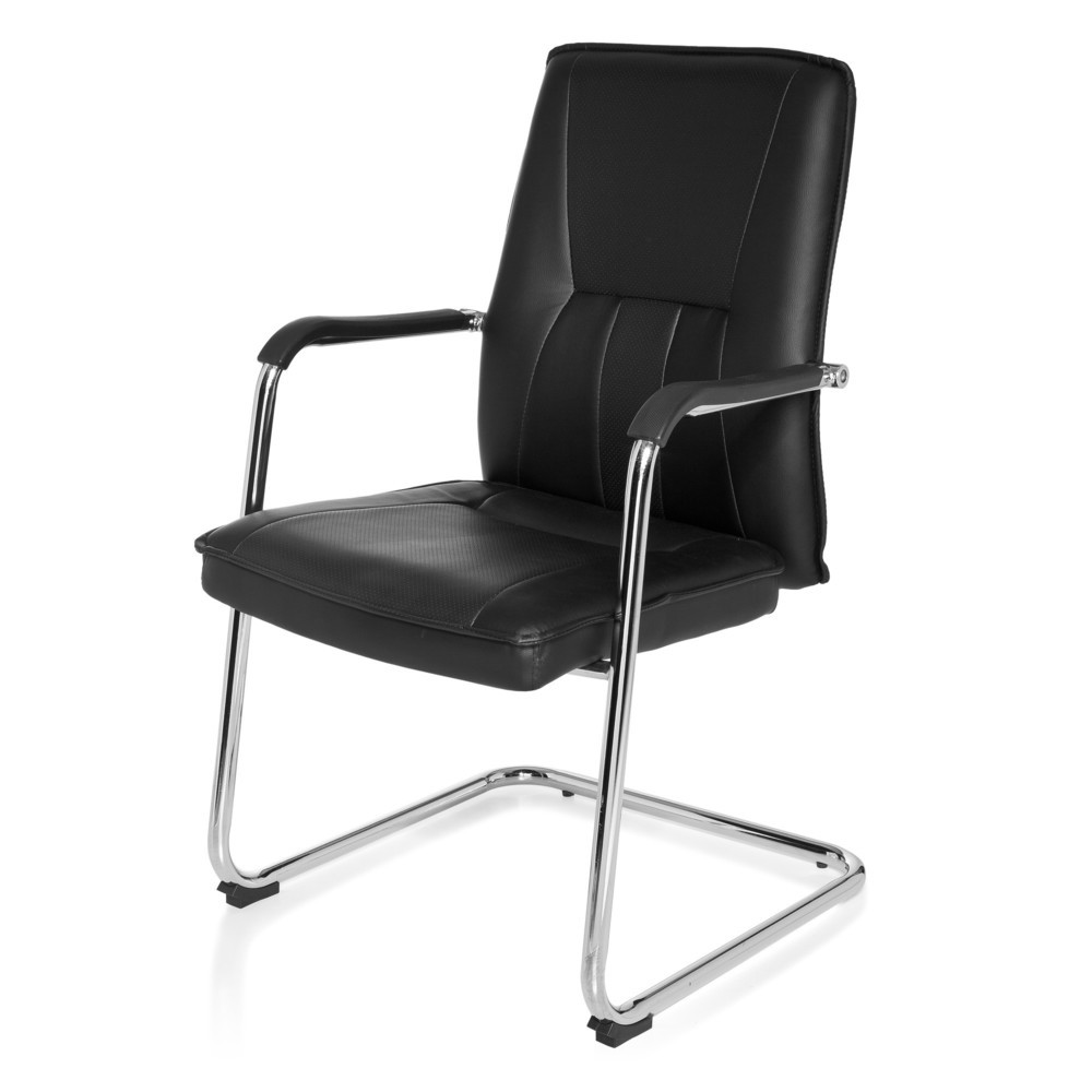 N° de l'image du produit 10 : Chaise de conférence / chaise-visiteur hjh OFFICE TILA V PU, noir