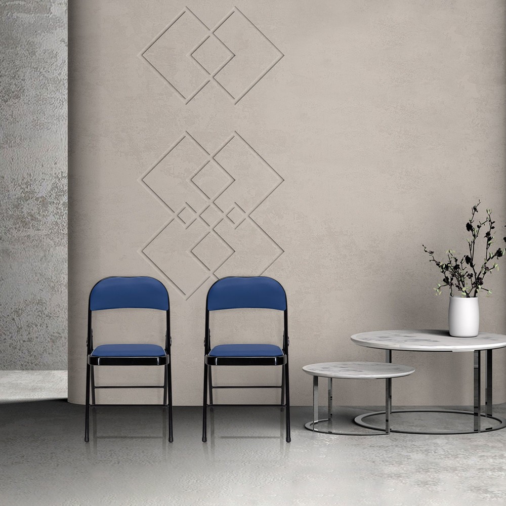 N° de l'image du produit 6 : Chaise de conférence / chaise-visiteur / chaise pliante hjh OFFICE BANDA V PU, bleu