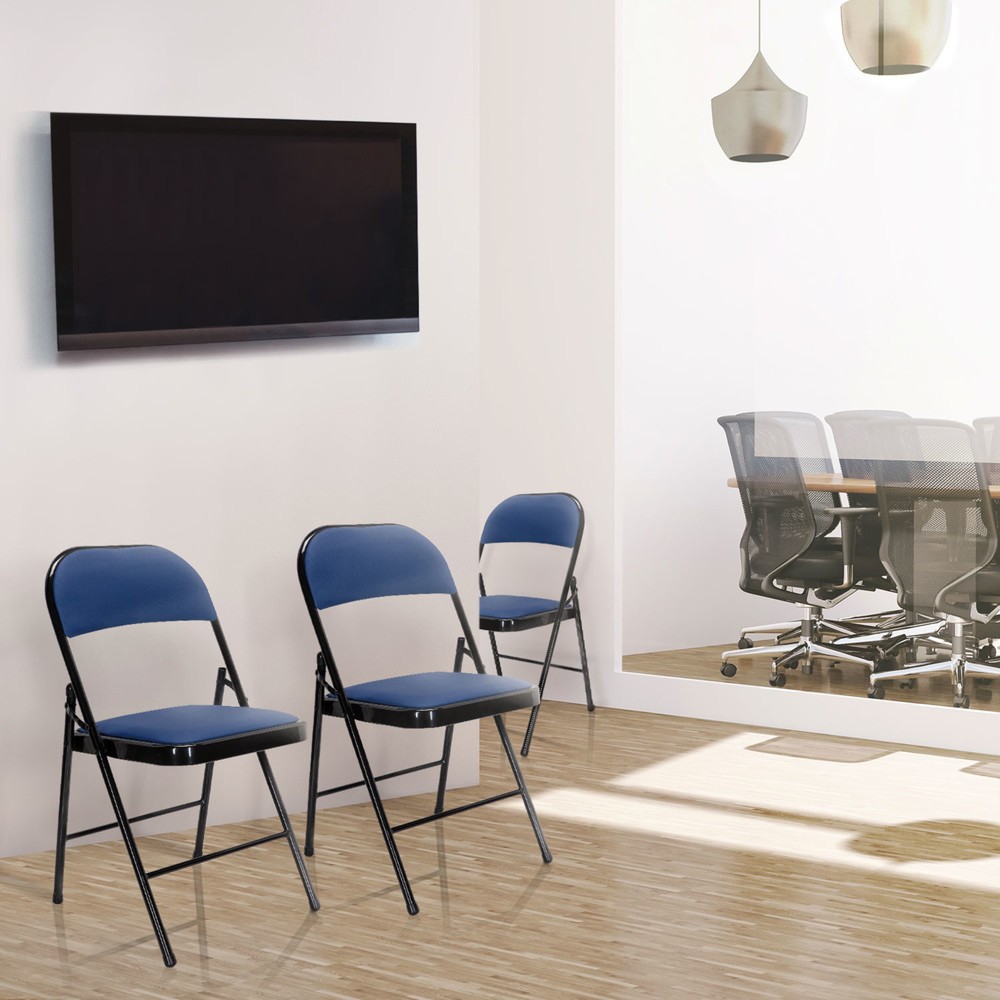 N° de l'image du produit 7 : Chaise de conférence / chaise-visiteur / chaise pliante hjh OFFICE BANDA V PU, bleu
