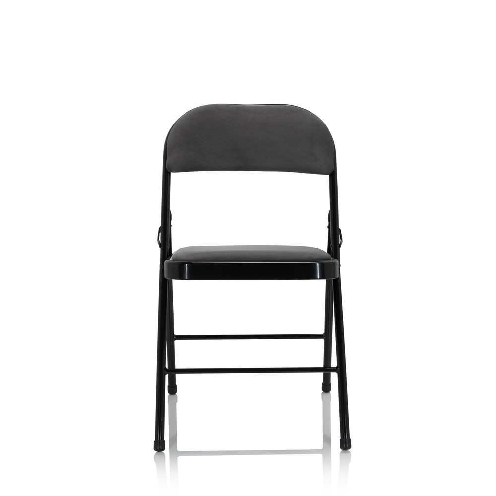 N° de l'image du produit 1 : Chaise de conférence / chaise-visiteur / chaise pliante hjh OFFICE TUDELA I velours, gris foncé