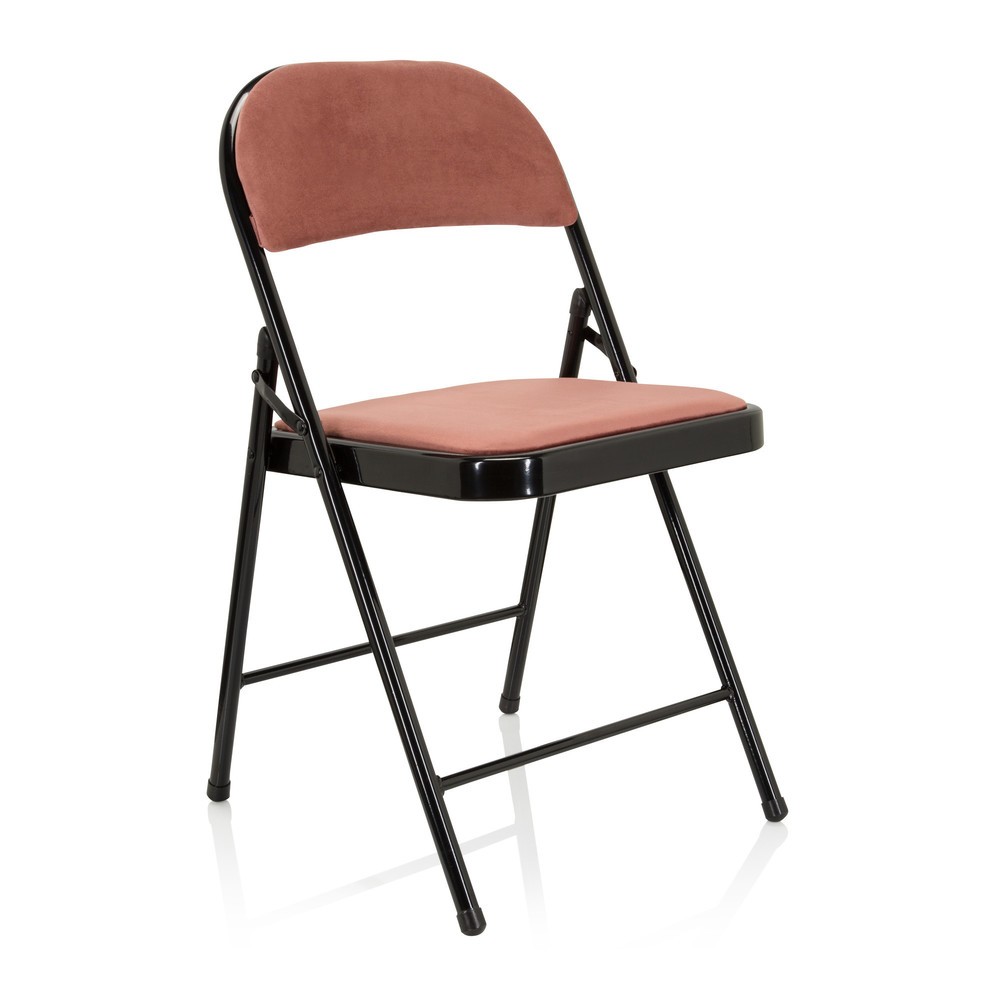 N° de l'image du produit 5 : Chaise de conférence / chaise-visiteur / chaise pliante hjh OFFICE TUDELA I velours, rose