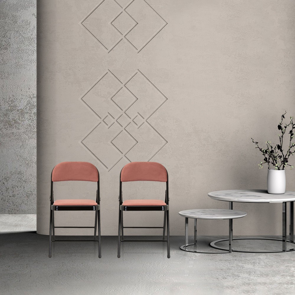 N° de l'image du produit 6 : Chaise de conférence / chaise-visiteur / chaise pliante hjh OFFICE TUDELA I velours, rose
