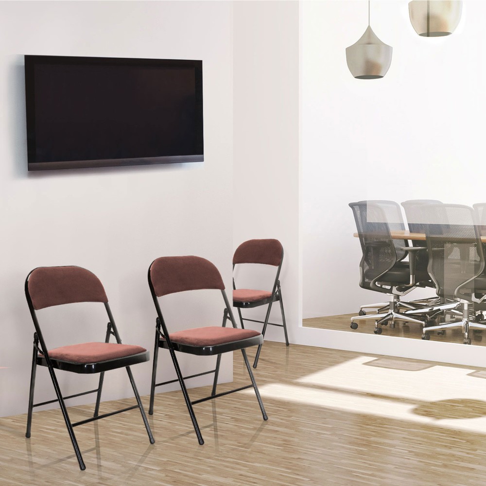 N° de l'image du produit 7 : Chaise de conférence / chaise-visiteur / chaise pliante hjh OFFICE TUDELA I velours, rose