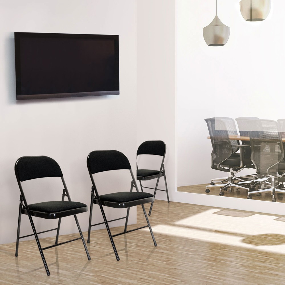 N° de l'image du produit 4 : Chaise de conférence / chaise-visiteur / chaise pliante hjh OFFICE BANDA V II tissu, noir