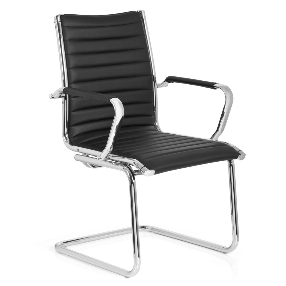 N° de l'image du produit 2 : Chaise-visiteur / chaise de conférence hjh OFFICE VEMONA V, PU noir