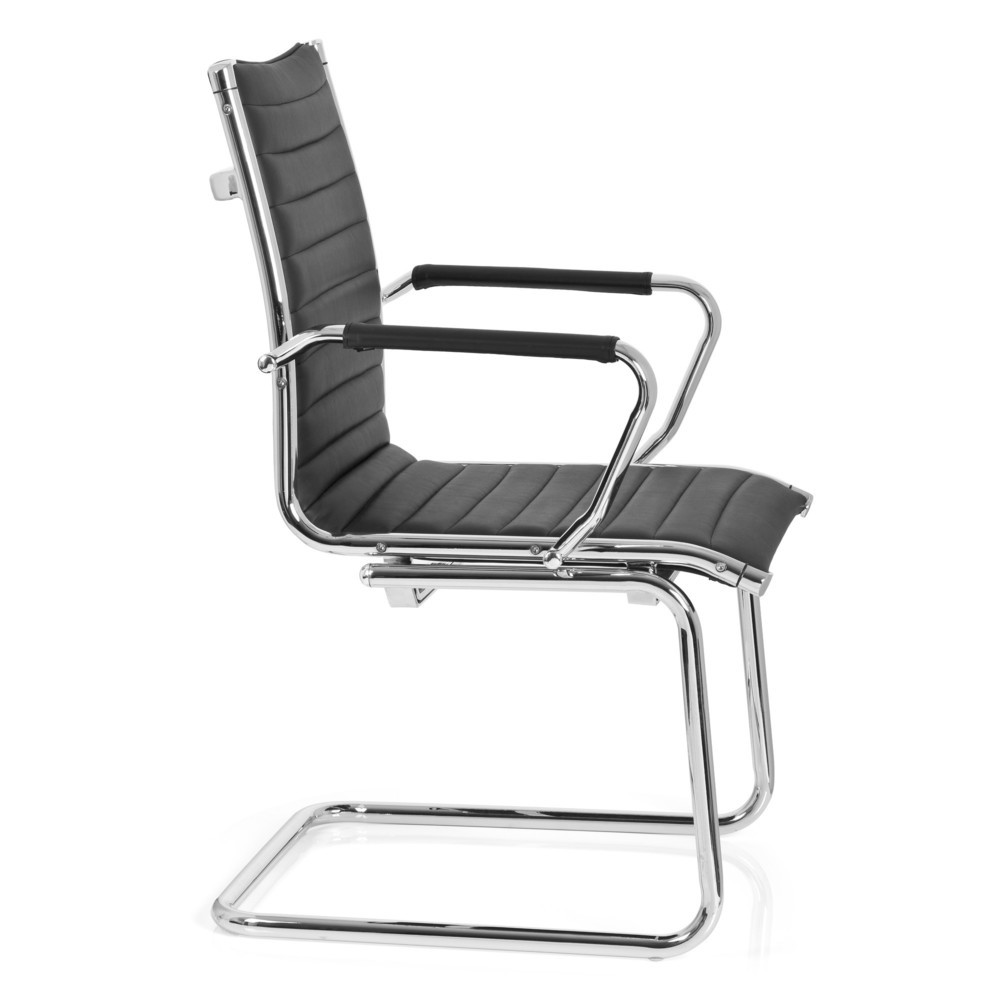 N° de l'image du produit 3 : Chaise-visiteur / chaise de conférence hjh OFFICE VEMONA V, PU noir