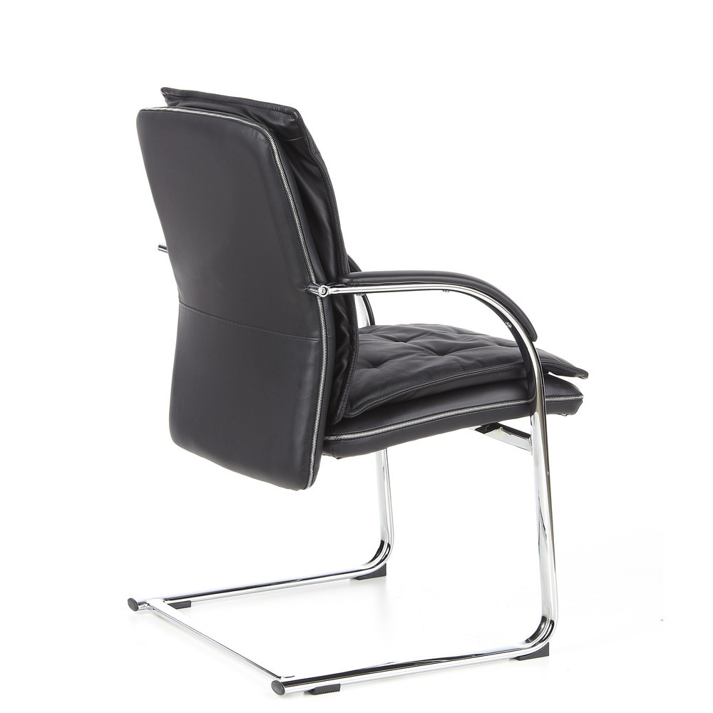 N° de l'image du produit 4 : Chaise de conférence / fauteuil suspendu hjh OFFICE VILLA V cuir nappa, noir