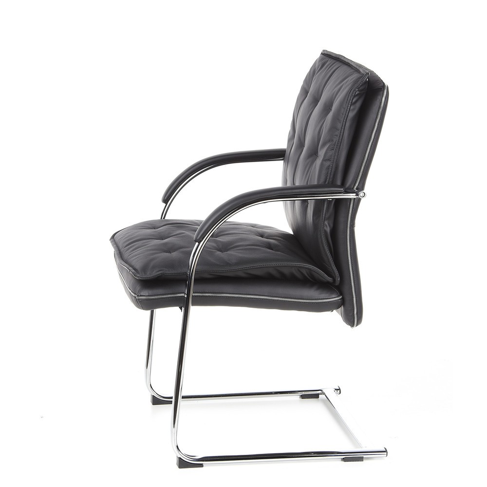 N° de l'image du produit 9 : Chaise de conférence / fauteuil suspendu hjh OFFICE VILLA V cuir nappa, noir