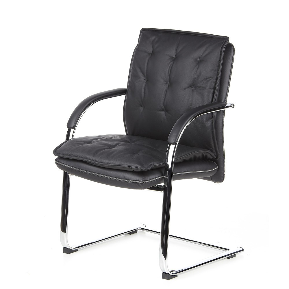 N° de l'image du produit 10 : Chaise de conférence / fauteuil suspendu hjh OFFICE VILLA V cuir nappa, noir