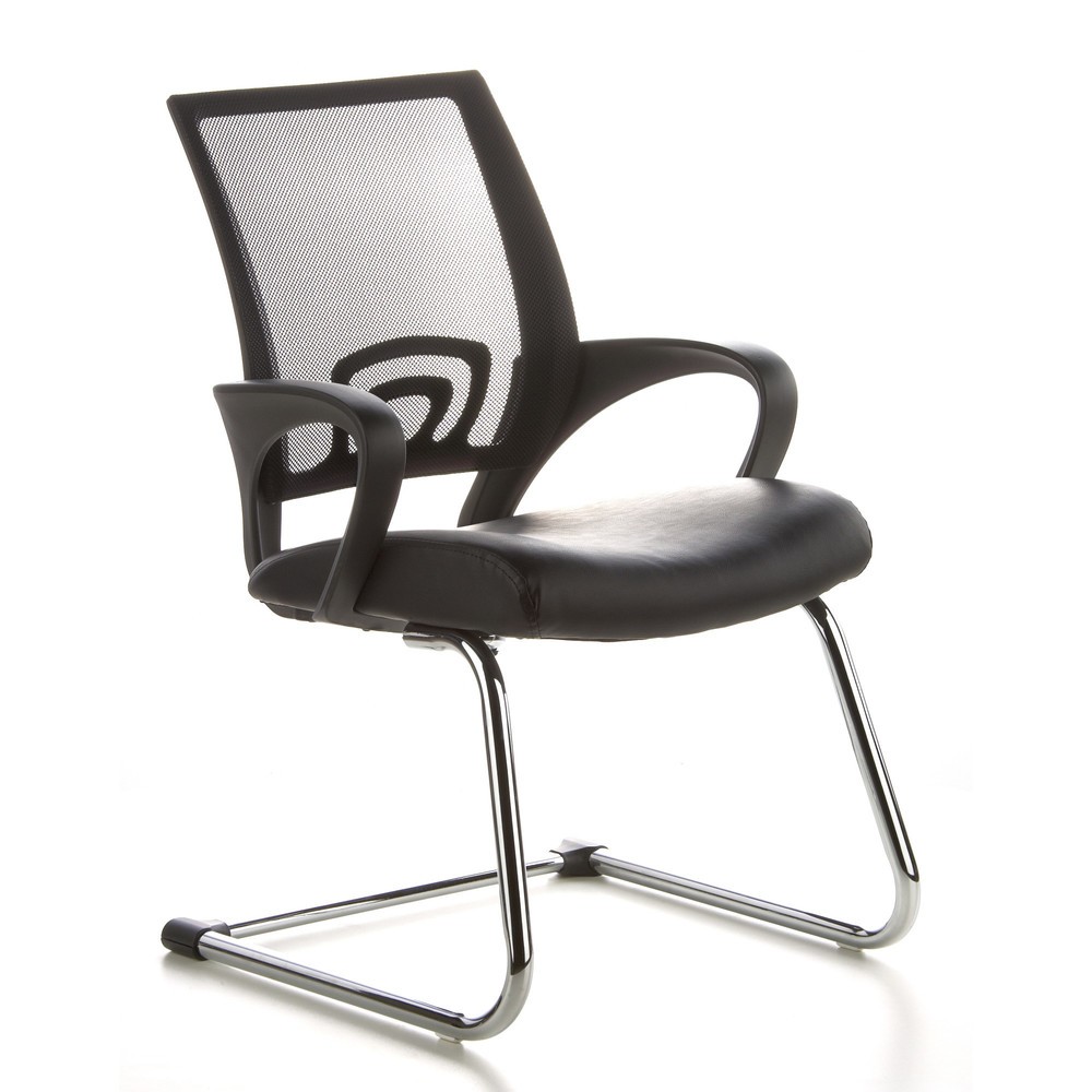 N° de l'image du produit 2 : Chaise de conférence / fauteuil suspendu hjh OFFICE VISTO NET V maille, noir chromé