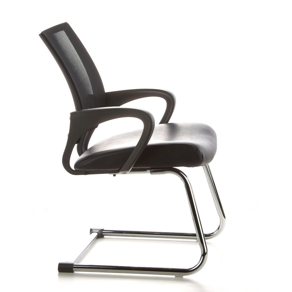 N° de l'image du produit 3 : Chaise de conférence / fauteuil suspendu hjh OFFICE VISTO NET V maille, noir chromé