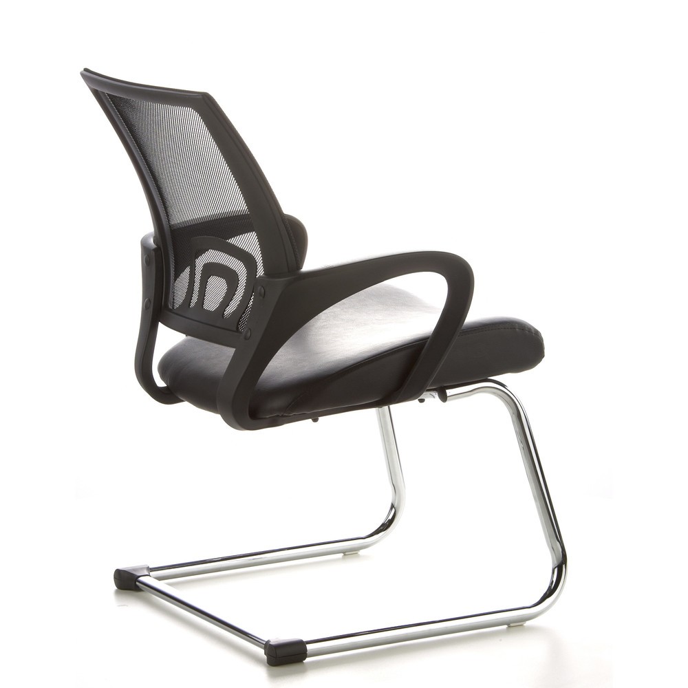 N° de l'image du produit 4 : Chaise de conférence / fauteuil suspendu hjh OFFICE VISTO NET V maille, noir chromé