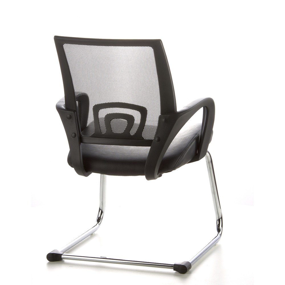 N° de l'image du produit 6 : Chaise de conférence / fauteuil suspendu hjh OFFICE VISTO NET V maille, noir chromé