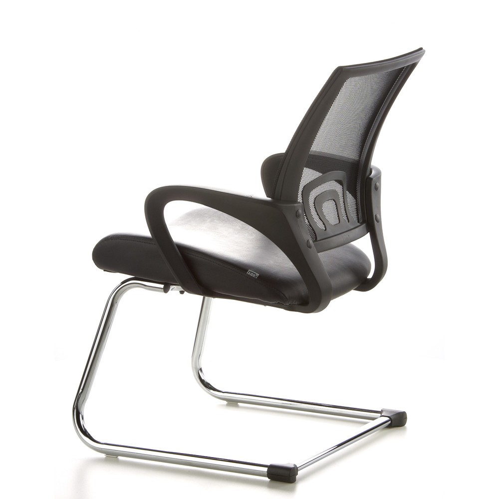 N° de l'image du produit 8 : Chaise de conférence / fauteuil suspendu hjh OFFICE VISTO NET V maille, noir chromé