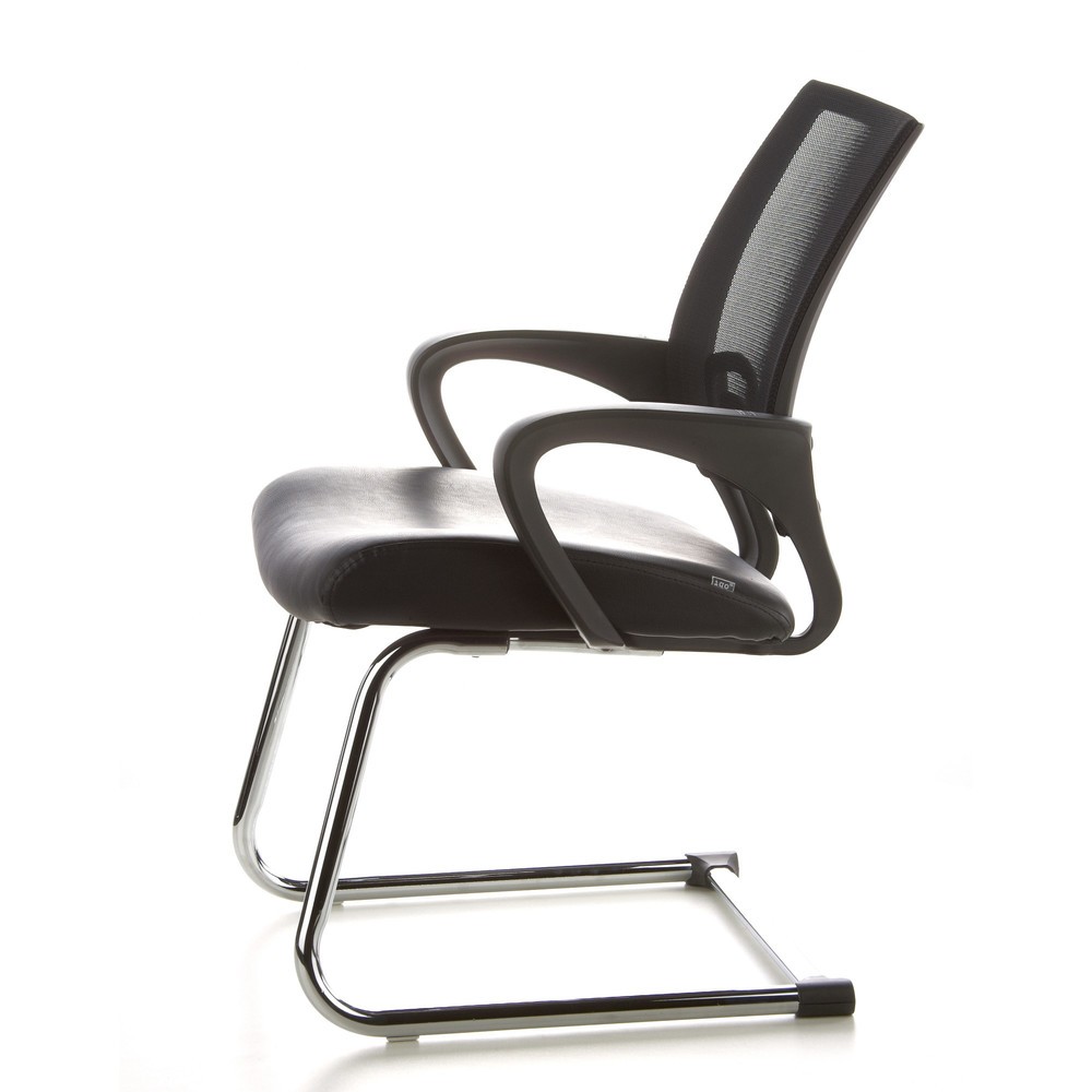 N° de l'image du produit 9 : Chaise de conférence / fauteuil suspendu hjh OFFICE VISTO NET V maille, noir chromé