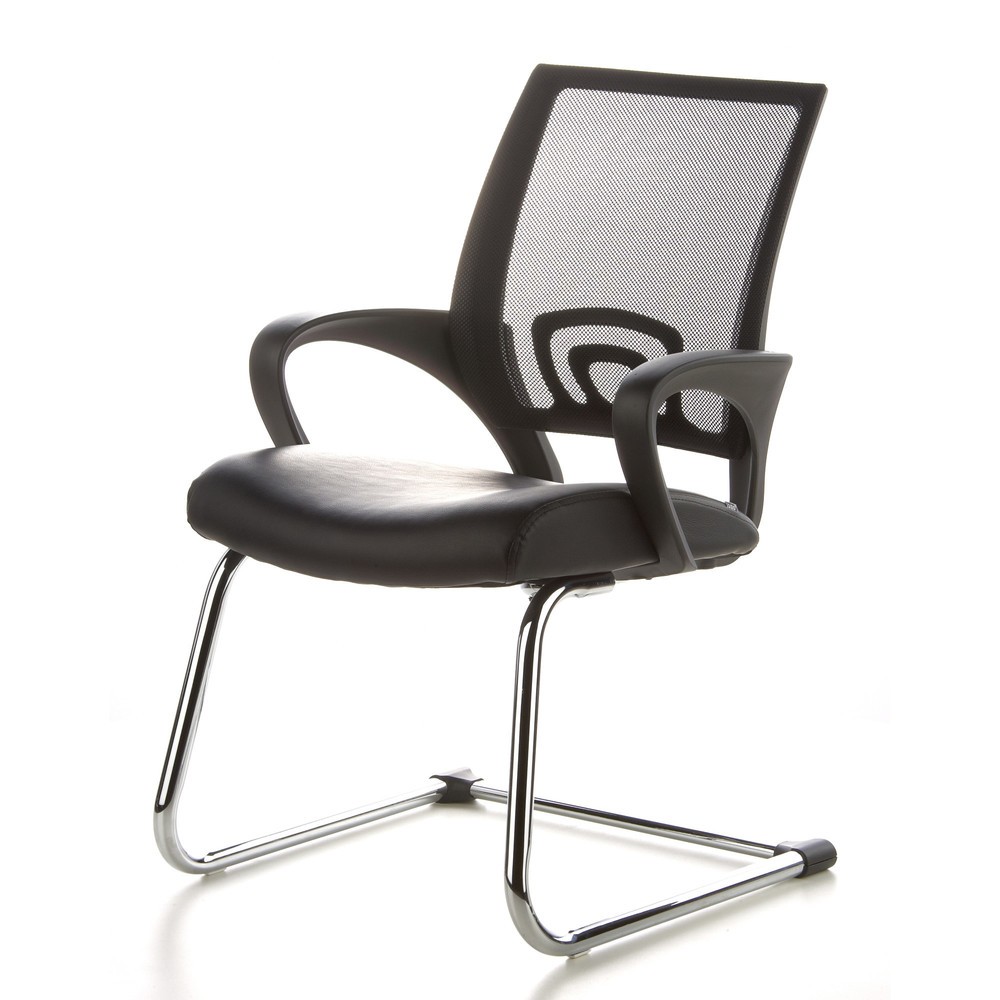 N° de l'image du produit 10 : Chaise de conférence / fauteuil suspendu hjh OFFICE VISTO NET V maille, noir chromé