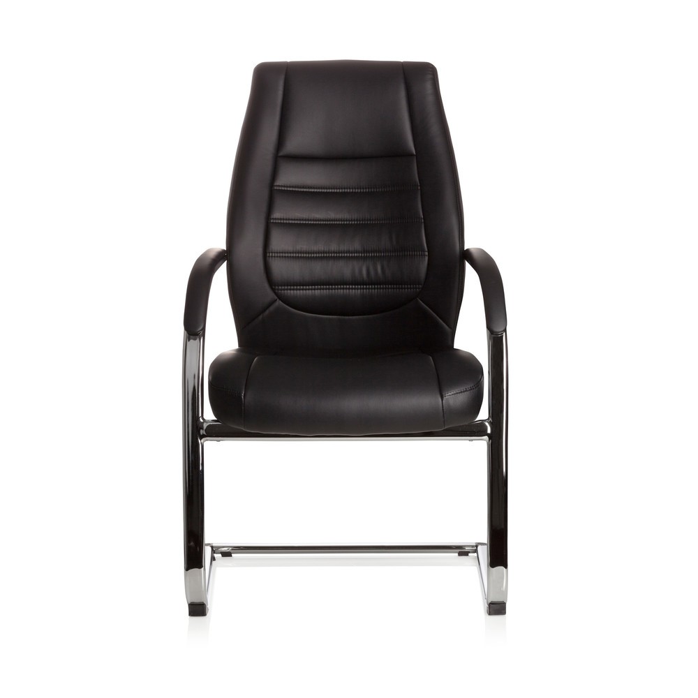 N° de l'image du produit 1 : Chaise de conférence / fauteuil suspendu hjh OFFICE VITORO V similicuir, noir