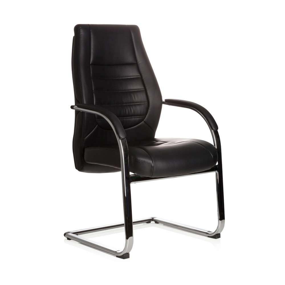 N° de l'image du produit 3 : Chaise de conférence / fauteuil suspendu hjh OFFICE VITORO V similicuir, noir