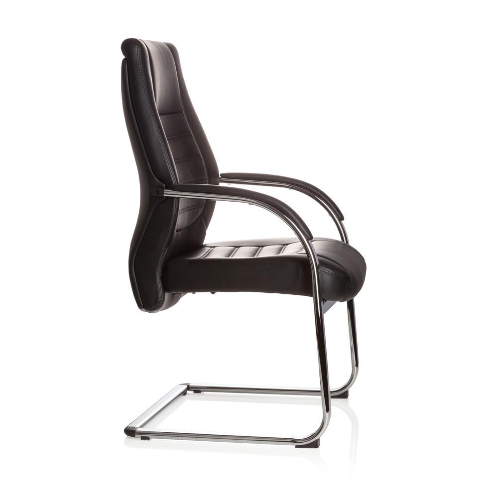 N° de l'image du produit 4 : Chaise de conférence / fauteuil suspendu hjh OFFICE VITORO V similicuir, noir