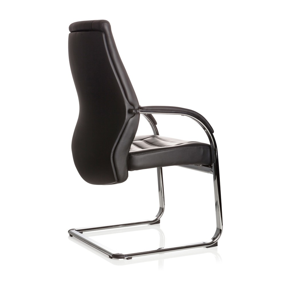 N° de l'image du produit 6 : Chaise de conférence / fauteuil suspendu hjh OFFICE VITORO V similicuir, noir