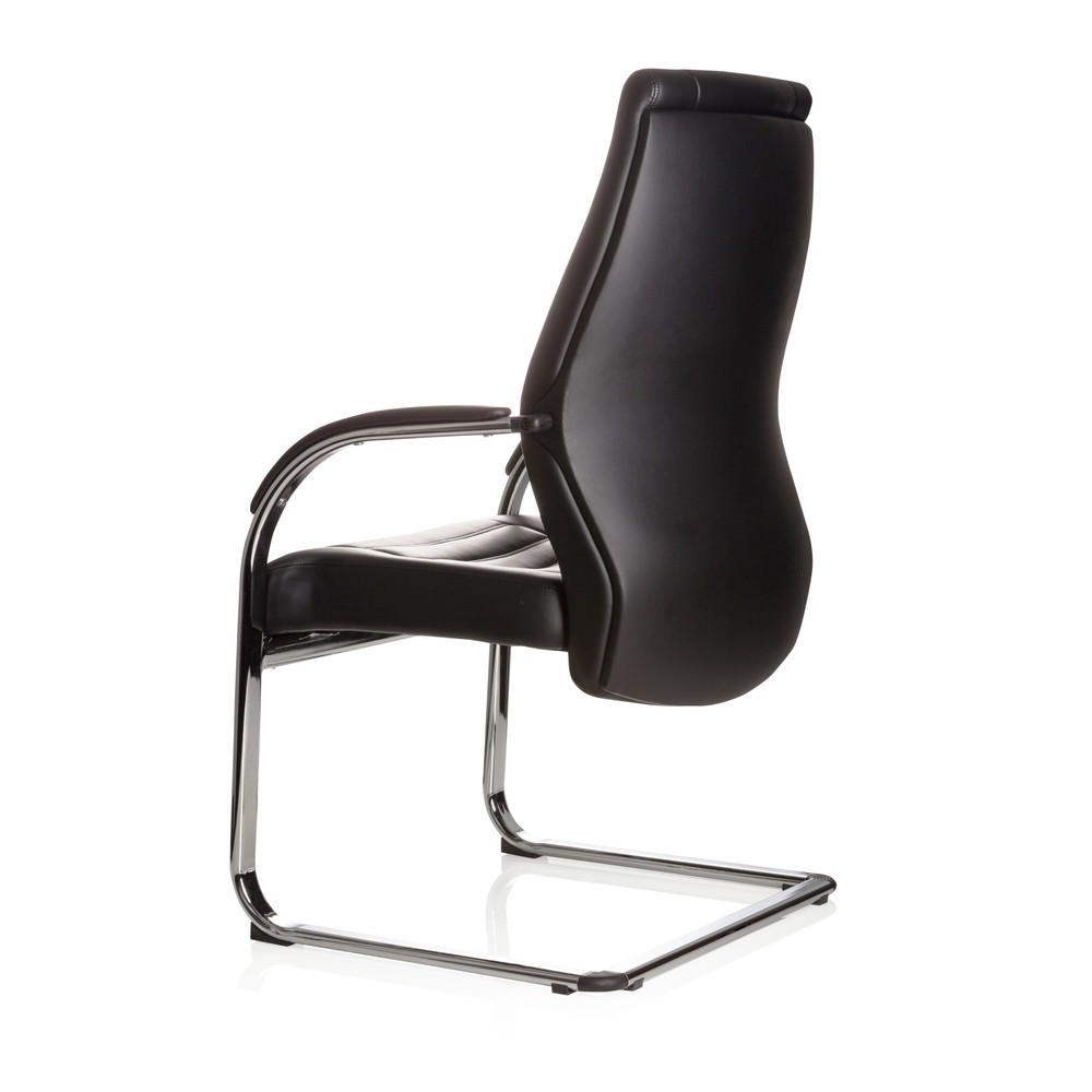 N° de l'image du produit 9 : Chaise de conférence / fauteuil suspendu hjh OFFICE VITORO V similicuir, noir
