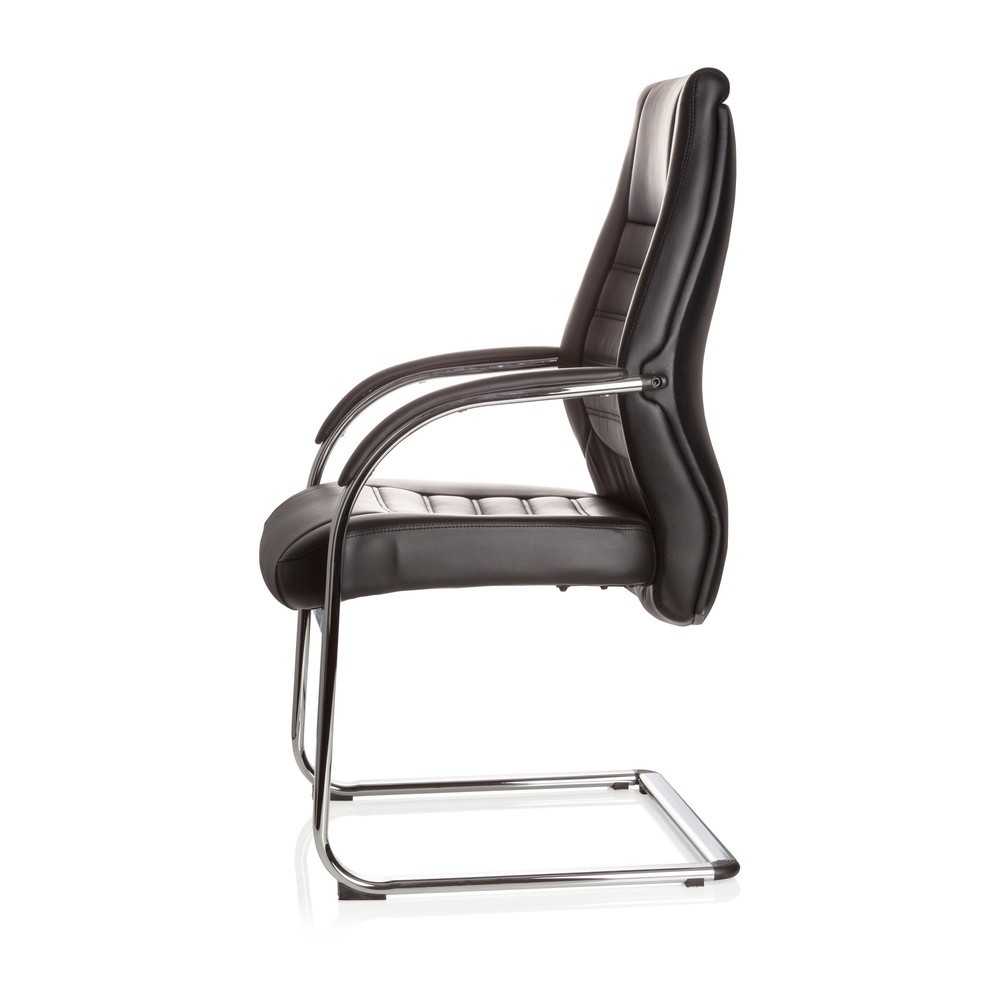 N° de l'image du produit 10 : Chaise de conférence / fauteuil suspendu hjh OFFICE VITORO V similicuir, noir