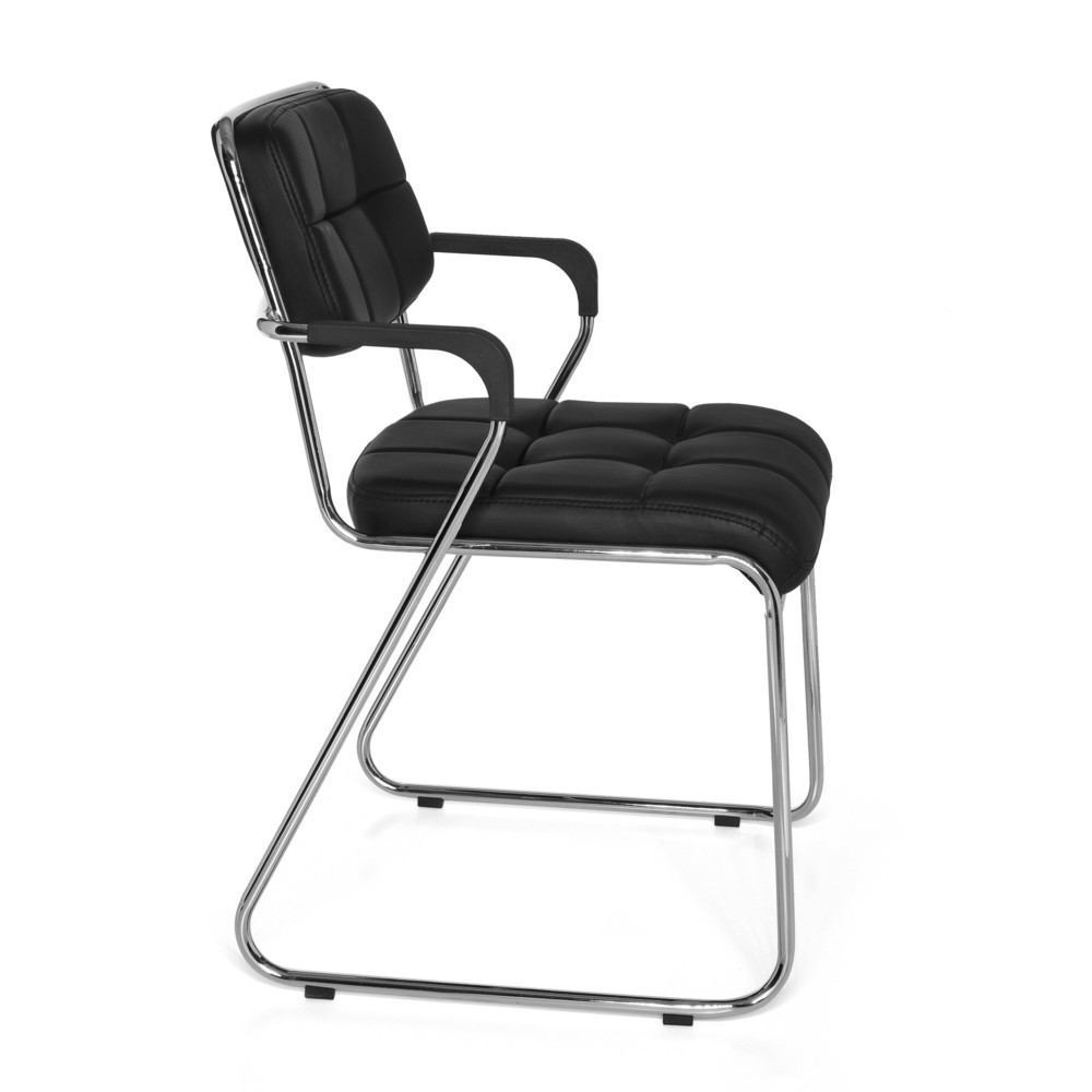 N° de l'image du produit 3 : Chaise de conférence / chaise à patins hjh OFFICE/ ZANTA PU, noir