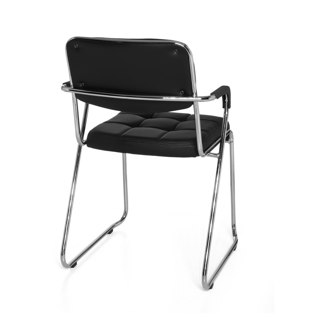N° de l'image du produit 6 : Chaise de conférence / chaise à patins hjh OFFICE/ ZANTA PU, noir