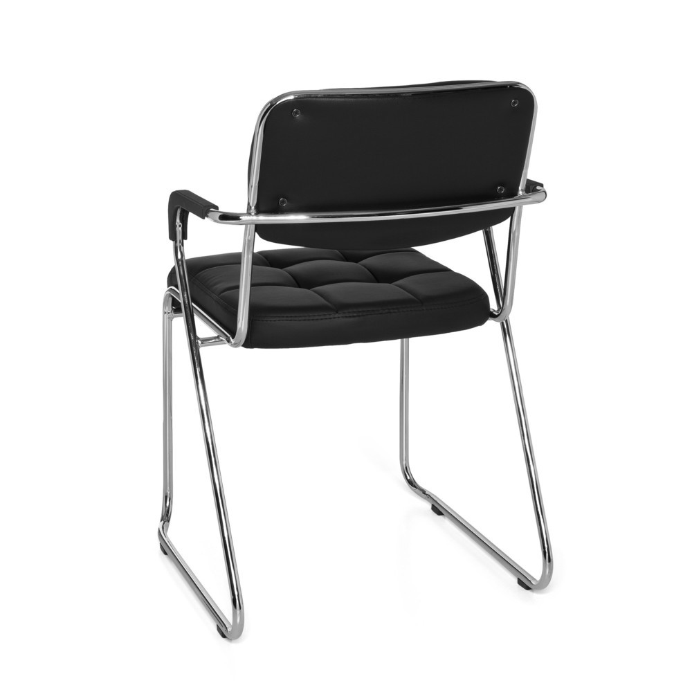 N° de l'image du produit 7 : Chaise de conférence / chaise à patins hjh OFFICE/ ZANTA PU, noir