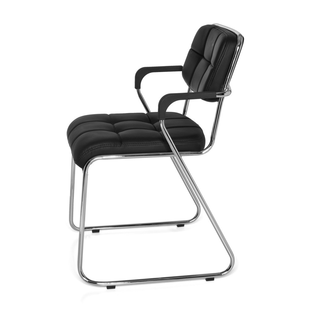 N° de l'image du produit 9 : Chaise de conférence / chaise à patins hjh OFFICE/ ZANTA PU, noir