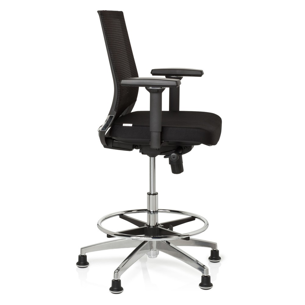 N° de l'image du produit 4 : Siège de travail / siège de comptoir hjh OFFICE TOP WORK 77 tissu, noir