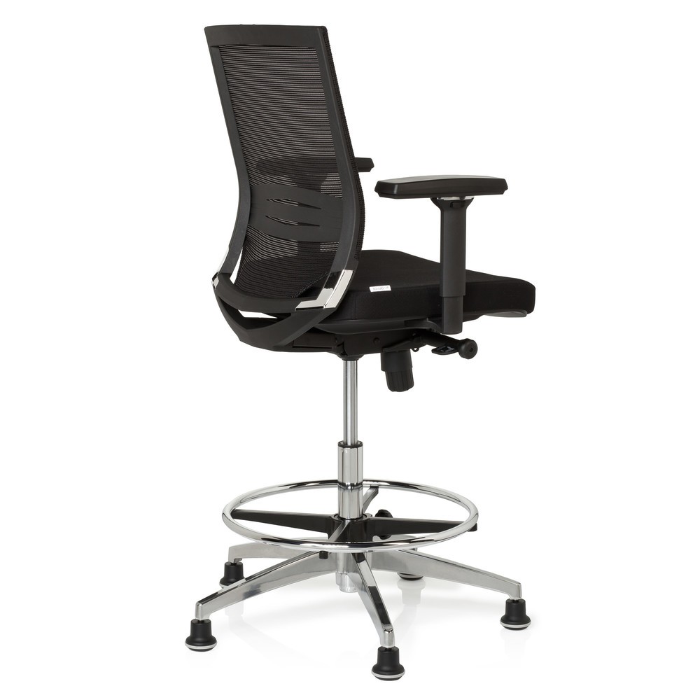 N° de l'image du produit 5 : Siège de travail / siège de comptoir hjh OFFICE TOP WORK 77 tissu, noir