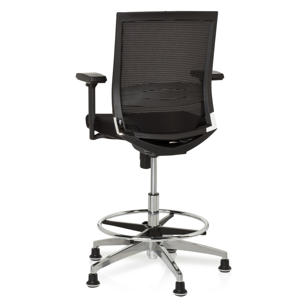 N° de l'image du produit 7 : Siège de travail / siège de comptoir hjh OFFICE TOP WORK 77 tissu, noir