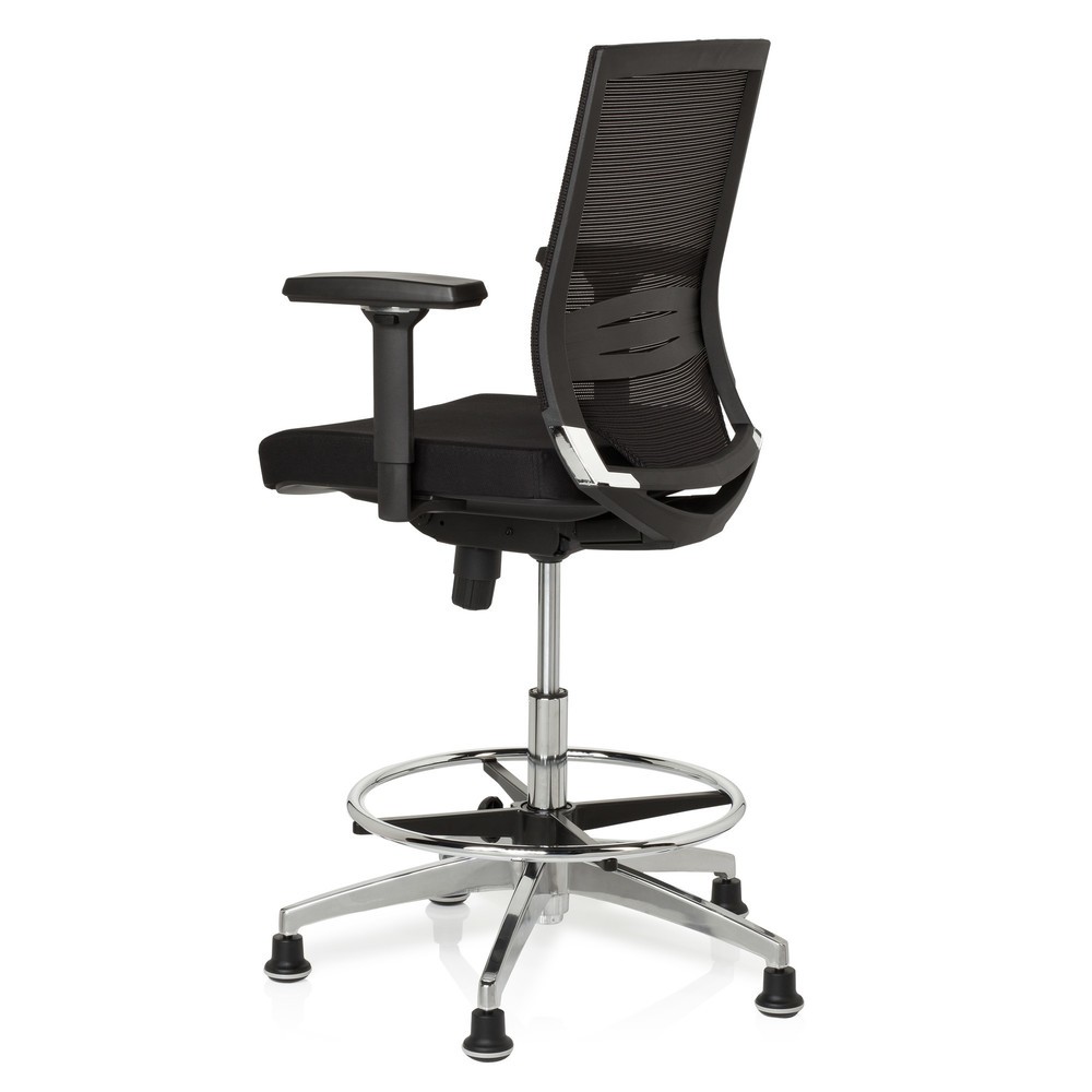 N° de l'image du produit 8 : Siège de travail / siège de comptoir hjh OFFICE TOP WORK 77 tissu, noir