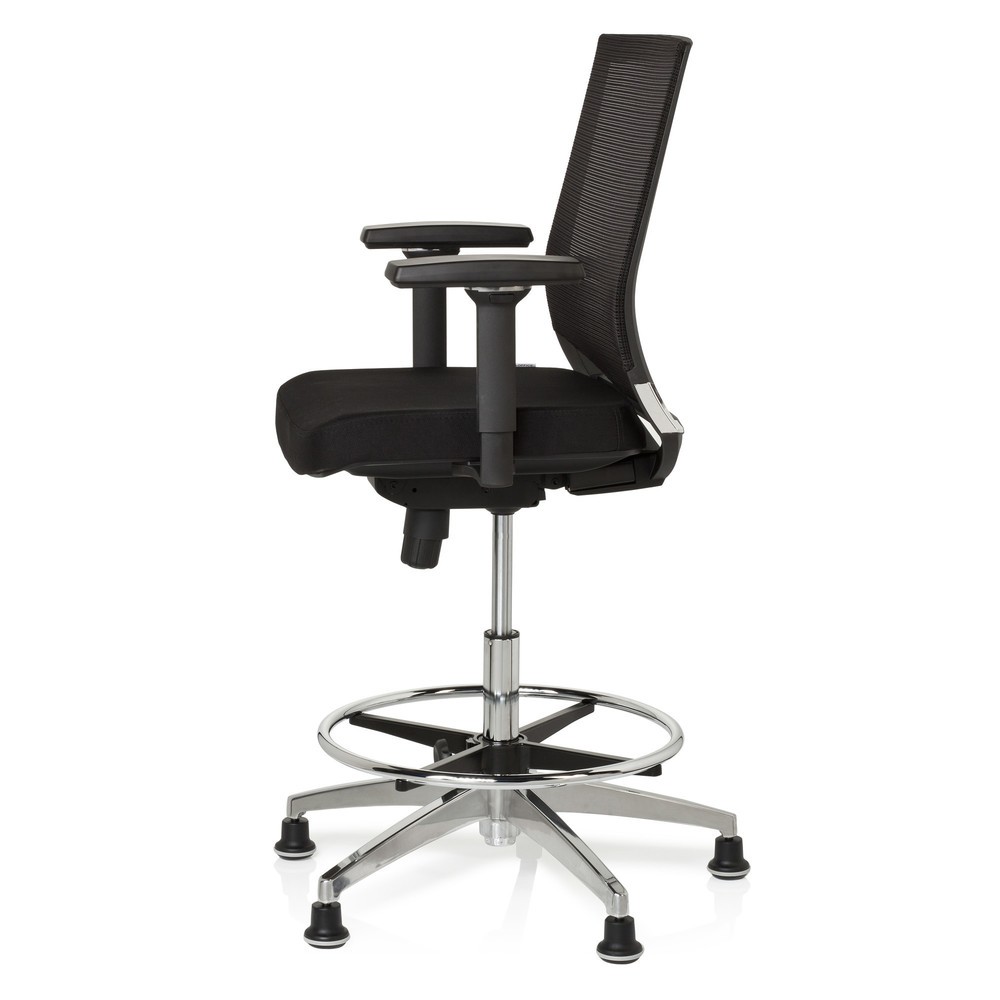 N° de l'image du produit 9 : Siège de travail / siège de comptoir hjh OFFICE TOP WORK 77 tissu, noir